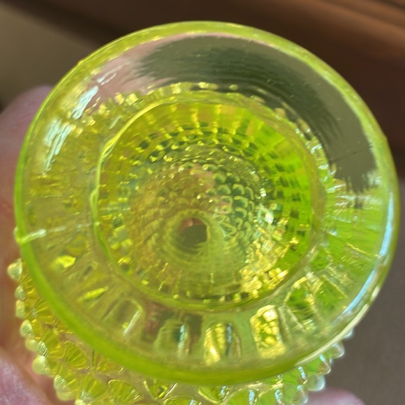 Fenton topaz hobnail mini bud vase straight  edge. - Picture 4 of 9